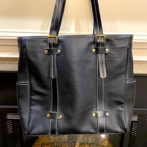 Isaac Mizrahi XL leather tote
